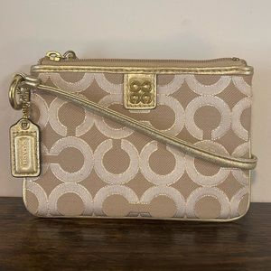 Coach Gold Signature Wristlet